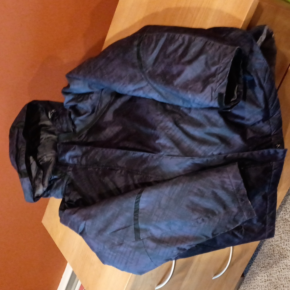 Below Zero XL Purple and Black Hooded Jacket with removable inner layer and hood